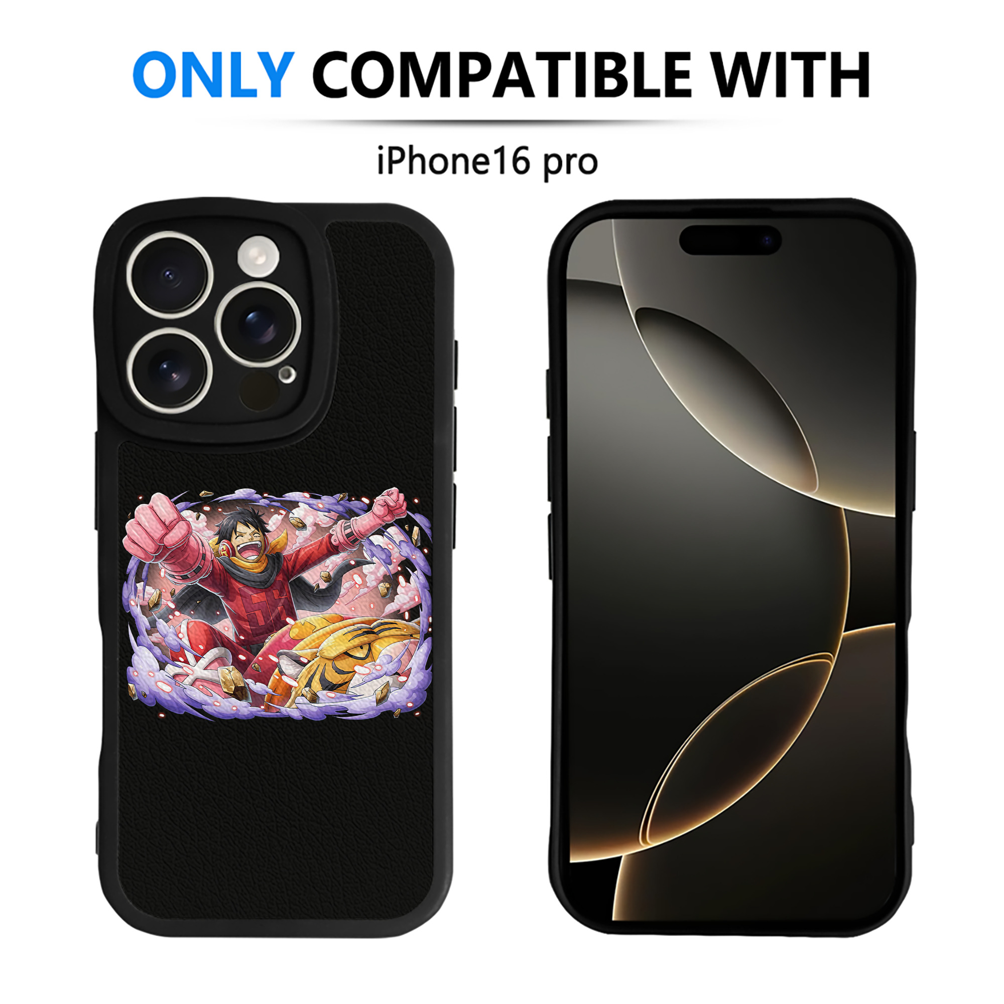（画像用） ワンピース モンキー・D・ルフィ ONE PIECE Monkey D. Luffy 【iPhone 16シリーズ対応】シリコンスマホケース（レザー調） 材質：シリコン